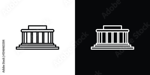 Lincoln memorial icon in black. flat graphic vector icon