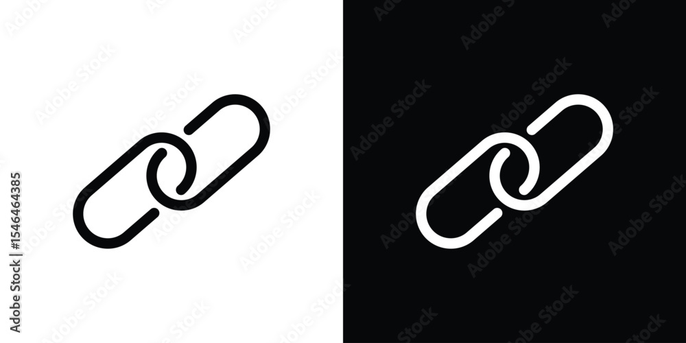 Fotografia Link icon in black. flat graphic vector icon