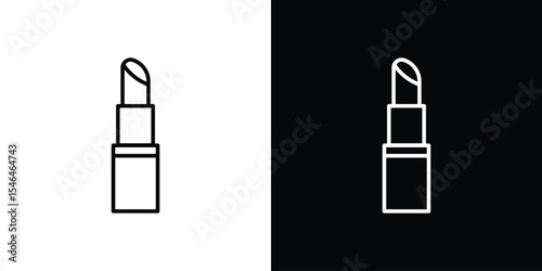 Lipstick icon in black. flat graphic vector icon