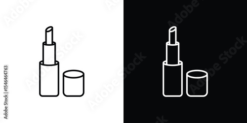 Lipstick icon in black. flat graphic vector icon