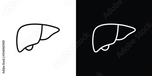 Liver icon in black. flat graphic vector icon