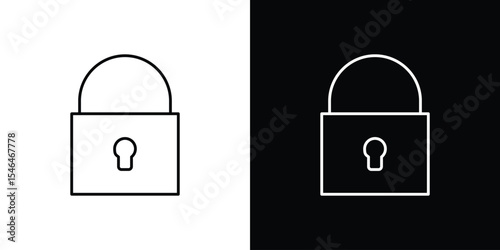 Lock closed icon in black. flat graphic vector icon