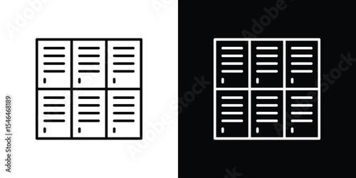 Lockers icon in black. flat graphic vector icon