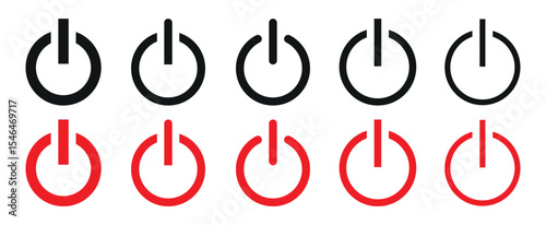 Start push power button solid icons. Containing data, strategy, planning, research solid icons collection. Vector illustration.