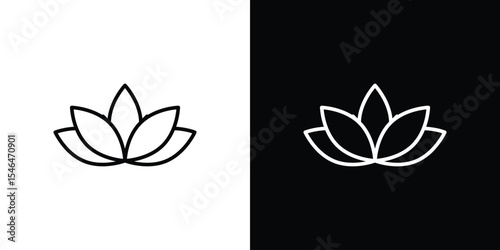 Lotus icon in black. flat graphic vector icon