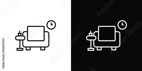 Lounge icon in black. flat graphic vector icon