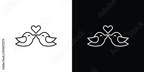 Lover birds icon in black. flat graphic vector icon