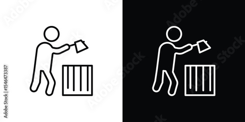 Lumberjack icon in black. flat graphic vector icon