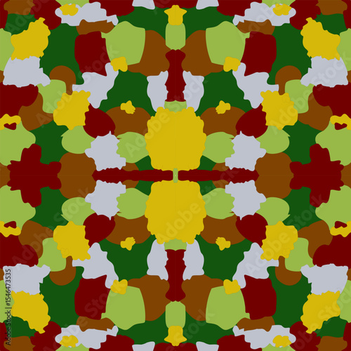 Seamlessly layered camouflage vector illustration.
