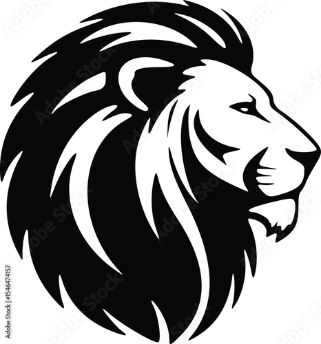 premium black and white lion head vector illustration various angles and styles, fierce lion logo icon majestic animal clip art graphics isolated lion vectors for branding design and print mascot