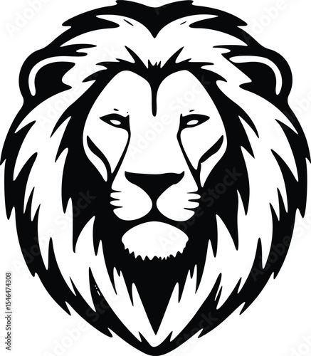 premium black and white lion head vector illustration various angles and styles, fierce lion logo icon majestic animal clip art graphics isolated lion vectors for branding design and print mascot