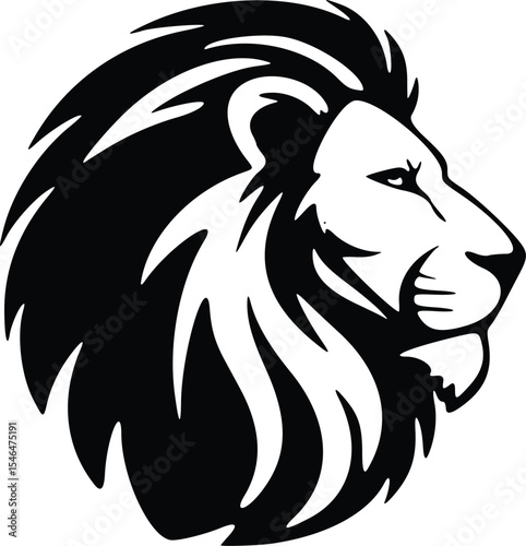 premium black and white lion head vector illustration various angles and styles, fierce lion logo icon majestic animal clip art graphics isolated lion vectors for branding design and print mascot