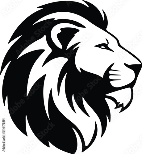 premium black and white lion head vector illustration various angles and styles, fierce lion logo icon majestic animal clip art graphics isolated lion vectors for branding design and print mascot