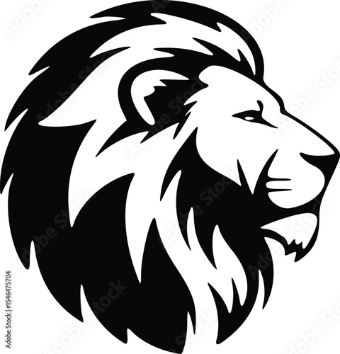 premium black and white lion head vector illustration various angles and styles, fierce lion logo icon majestic animal clip art graphics isolated lion vectors for branding design and print mascot