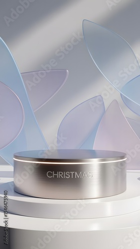 A silver cylinder with a white spot light