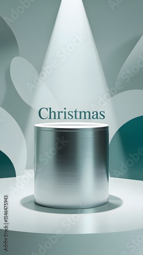 A silver cylinder with a white spot light
