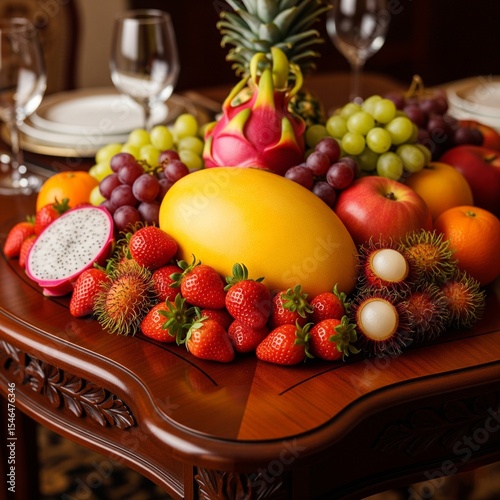arrangement of fruits on a luxurious table