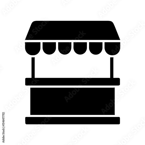 Market stall icon in filled style – representing festival shopping area