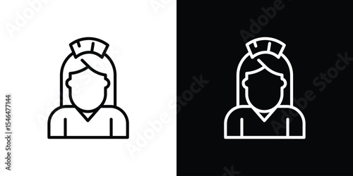 Maid icon in black. flat graphic vector icon