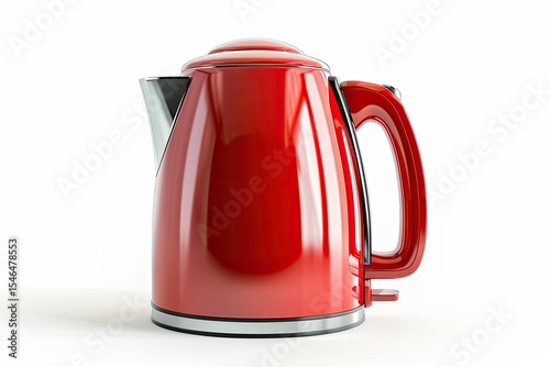 premium quality picture of Red electric kettle isolated on white