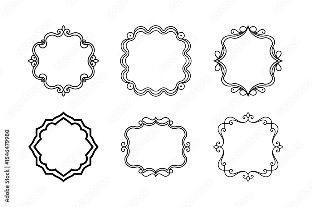 Geometric Decorative Frames Vector Collection Geometric Decorative Frames Vector Collection