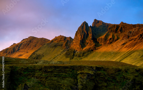 Landscape of mountain in vik , iceland , perfect view for travel by road trip in iceland.