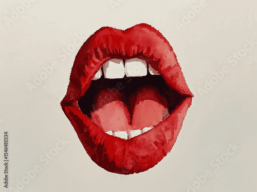 Silent Bloom mouth isolated watercolor vector illustration svg