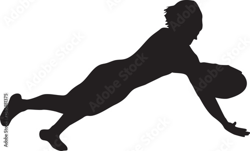 Silhouette  Rugby Player Playing position