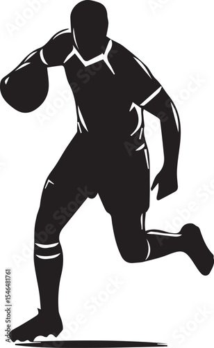 Silhouette  Rugby Player Playing  position