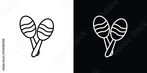 Maracas icon in black. flat graphic vector icon