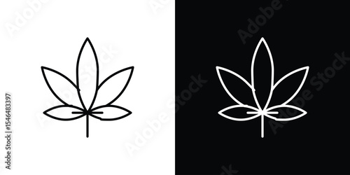 Marijuana icon in black. flat graphic vector icon
