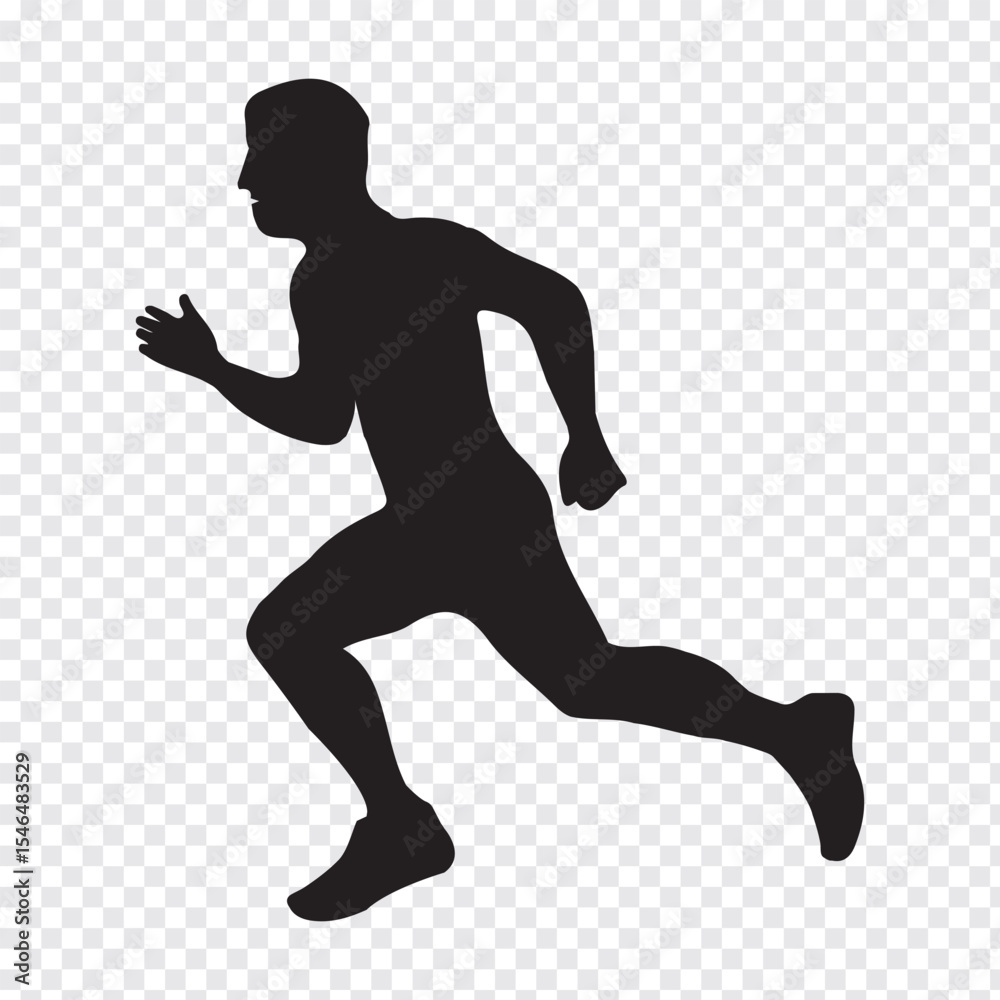 Obraz premium Men and women Running, People doing running exercises are isolated on a white background. jogging exercise silhouette set. Man and Woman silhouettes. Variety Design. EPS 10