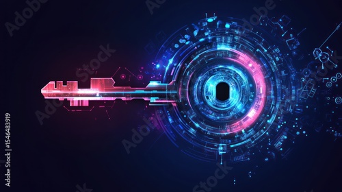 Futuristic key, digital access