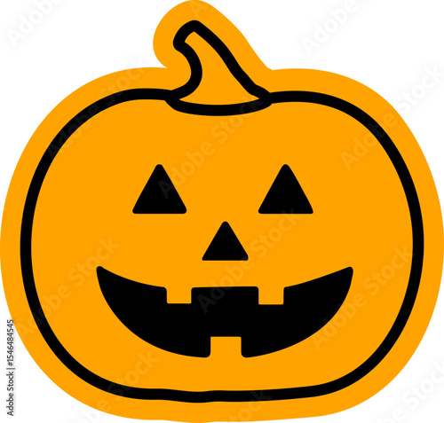 Halloween pumpkin sticker flat vector illustration isolated. 
Jack o lantern pumpkin for halloween icon.
Transparent background. SVG file.
