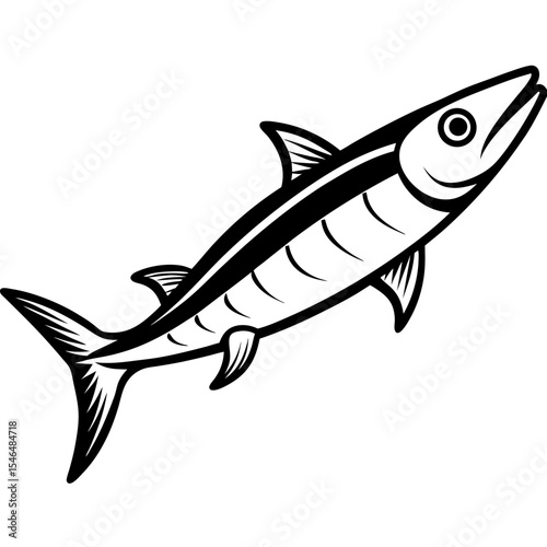 Barracuda line art vector