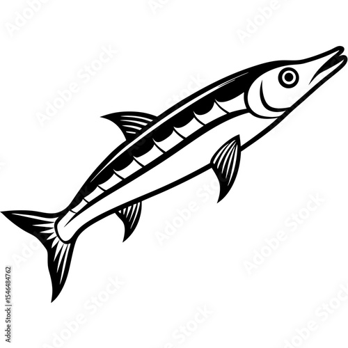 Barracuda line art vector