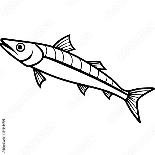 Barracuda line art vector