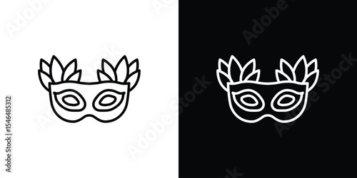 Mask for brazil carnival celebration icon in black. flat graphic vector icon