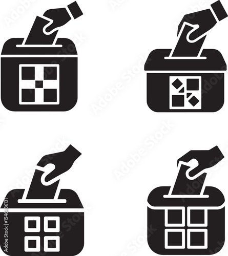 Voting Boxes with Ballot Drops - Simple Icons for Election Day