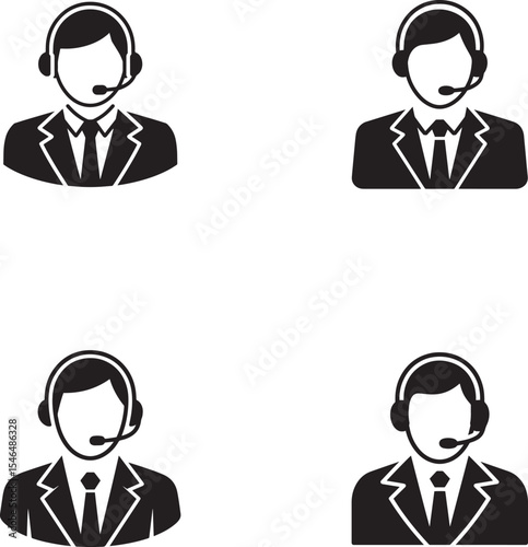 Four Customer Service Representatives Icons