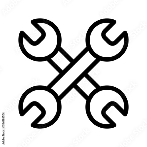 Wrench icon Isolated flat vector in outline icon eps 10