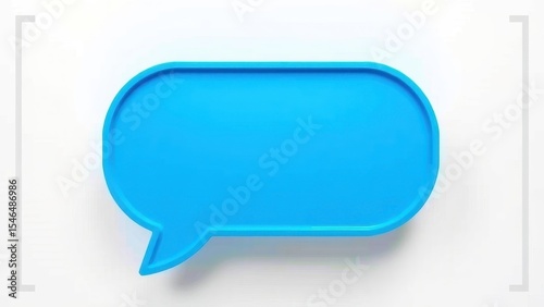 Isolated blue speech bubble on a white background, communication concept