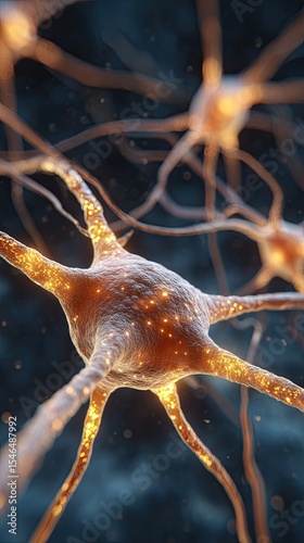 Neuron transmitting signals through neural pathways in the brain