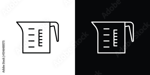 Measuring cup icon in black. flat graphic vector icon