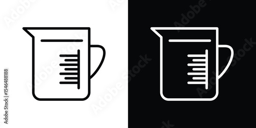 Measuring cup icon in black. flat graphic vector icon