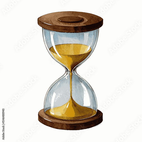 Grains in Watercolor hourglass isolated watercolor vector illustration svg