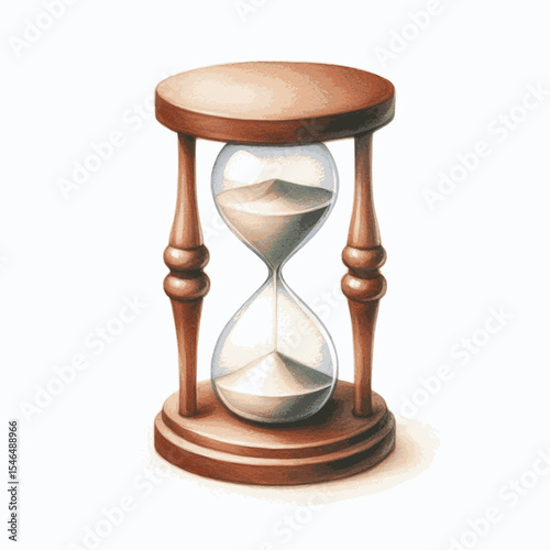 Time Washed Light hourglass isolated watercolor vector illustration svg