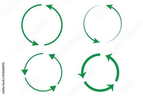 circle arrow icon set. refresh and reload icon set. recycle arrow vector icon, recycling symbol