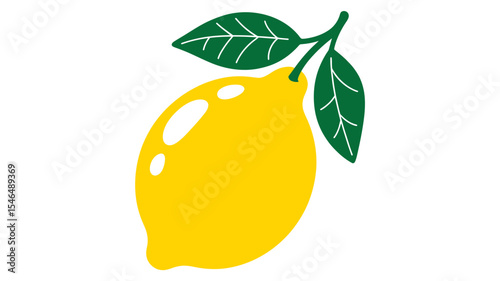 Vibrant Yellow Lemon Fruit Illustration Citrus, Zesty, Refreshing
