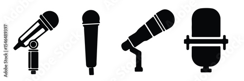 Microphone icon. Solid icon that can be applied anywhere, simple, pixel perfect and modern style
